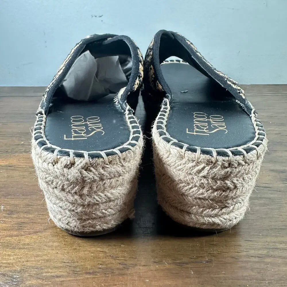 FRANCO‎ SARTO Pacifica espadrille platform wedge sandals slides woman's size 8